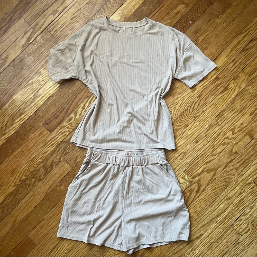 Tan Pajama Set Soft Intimates Sleepwear